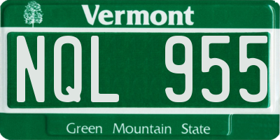 VT license plate NQL955