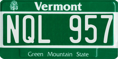 VT license plate NQL957