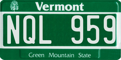 VT license plate NQL959