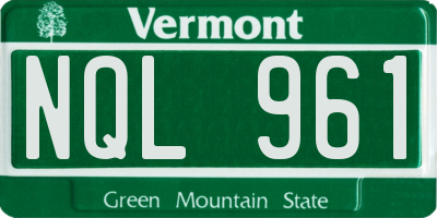 VT license plate NQL961
