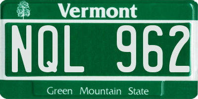 VT license plate NQL962