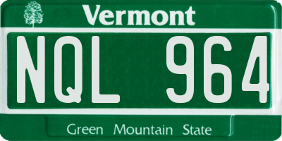 VT license plate NQL964