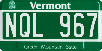 VT license plate NQL967