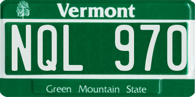 VT license plate NQL970