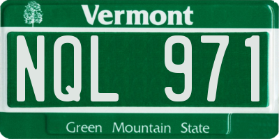 VT license plate NQL971