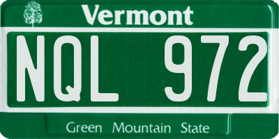 VT license plate NQL972