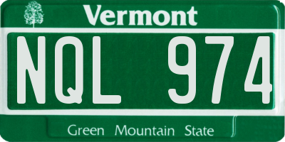 VT license plate NQL974