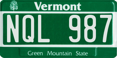 VT license plate NQL987