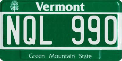 VT license plate NQL990