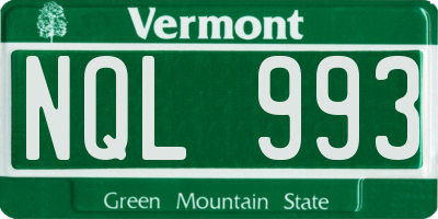 VT license plate NQL993