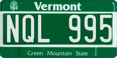 VT license plate NQL995