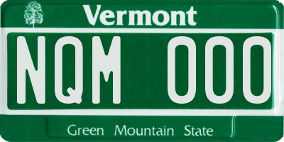 VT license plate NQM000