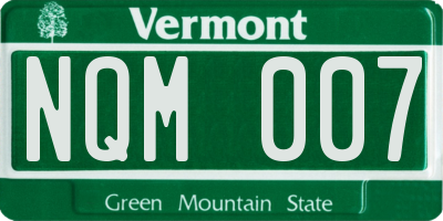 VT license plate NQM007