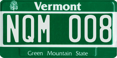 VT license plate NQM008