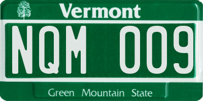VT license plate NQM009