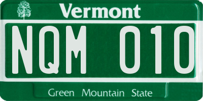 VT license plate NQM010