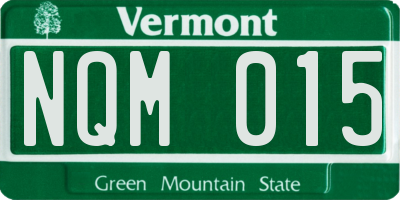VT license plate NQM015