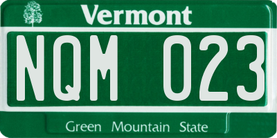 VT license plate NQM023