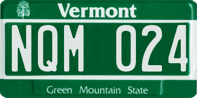 VT license plate NQM024