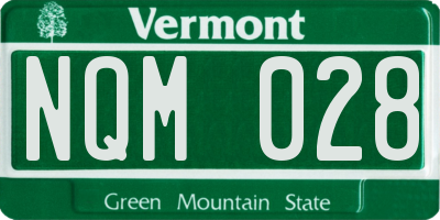 VT license plate NQM028