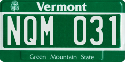 VT license plate NQM031