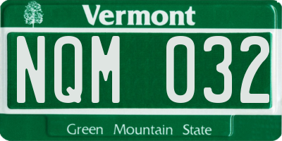 VT license plate NQM032