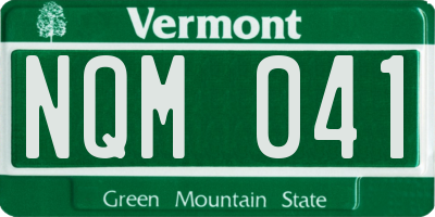 VT license plate NQM041