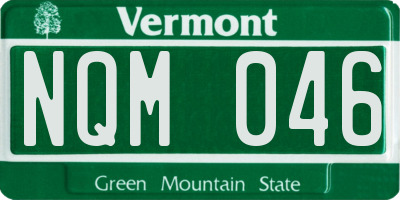 VT license plate NQM046