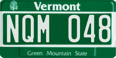 VT license plate NQM048