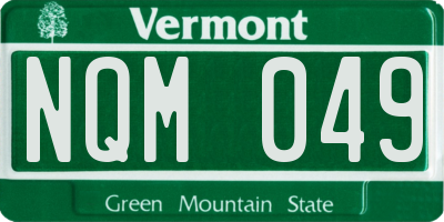 VT license plate NQM049