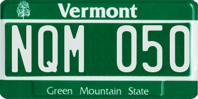 VT license plate NQM050