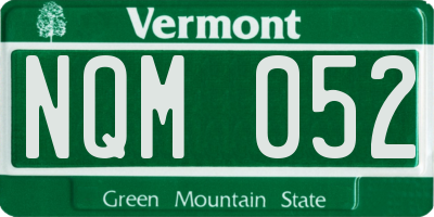VT license plate NQM052