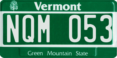 VT license plate NQM053