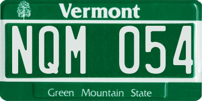 VT license plate NQM054