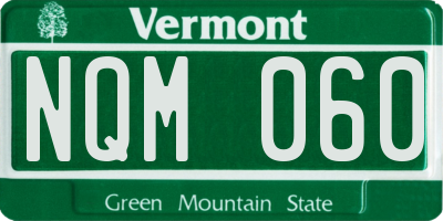 VT license plate NQM060