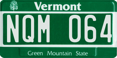 VT license plate NQM064