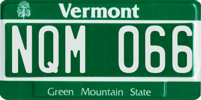VT license plate NQM066