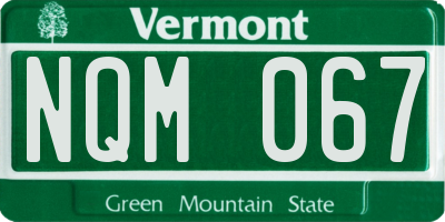 VT license plate NQM067