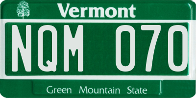 VT license plate NQM070