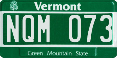 VT license plate NQM073