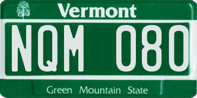 VT license plate NQM080
