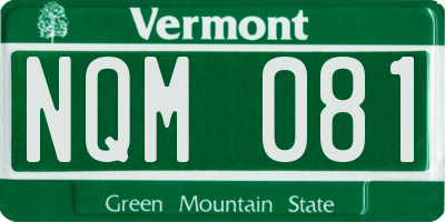 VT license plate NQM081