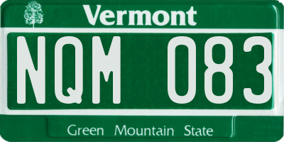 VT license plate NQM083