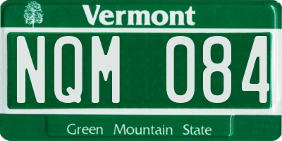 VT license plate NQM084