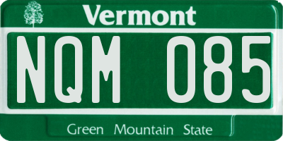 VT license plate NQM085
