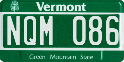 VT license plate NQM086