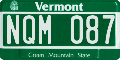 VT license plate NQM087