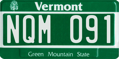 VT license plate NQM091