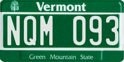 VT license plate NQM093