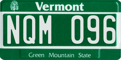 VT license plate NQM096